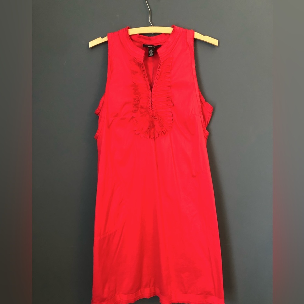 Alfani Cherry Red Ruffle Dress Women's Size US 6